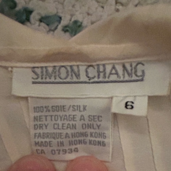 Vintage Simon Chang Silk Blouse Womens 6 Ivory Pintuck Romantic Top - Picture 3 of 6